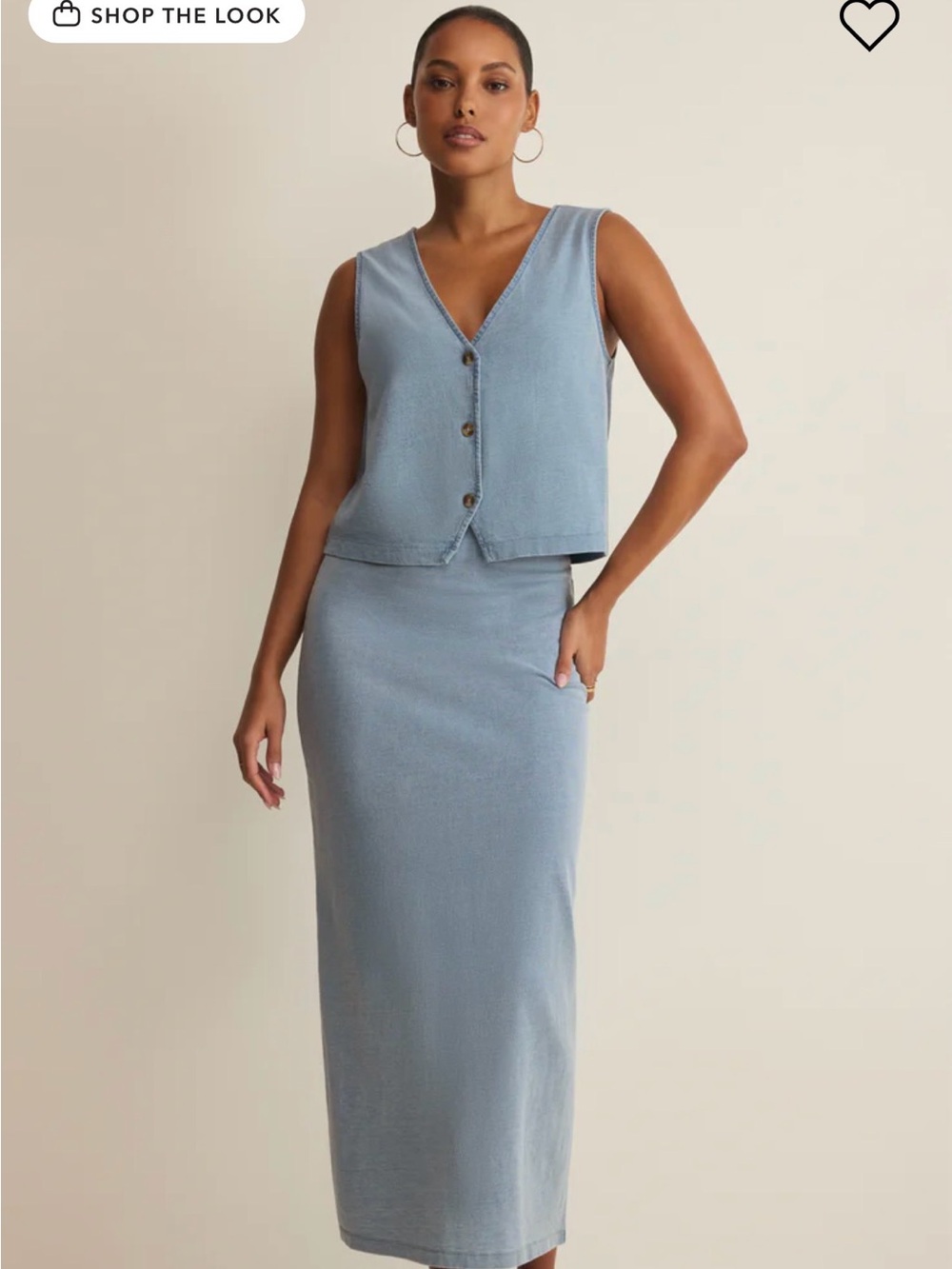 Z Supply Dusty Blue Knit Maxi Skirt